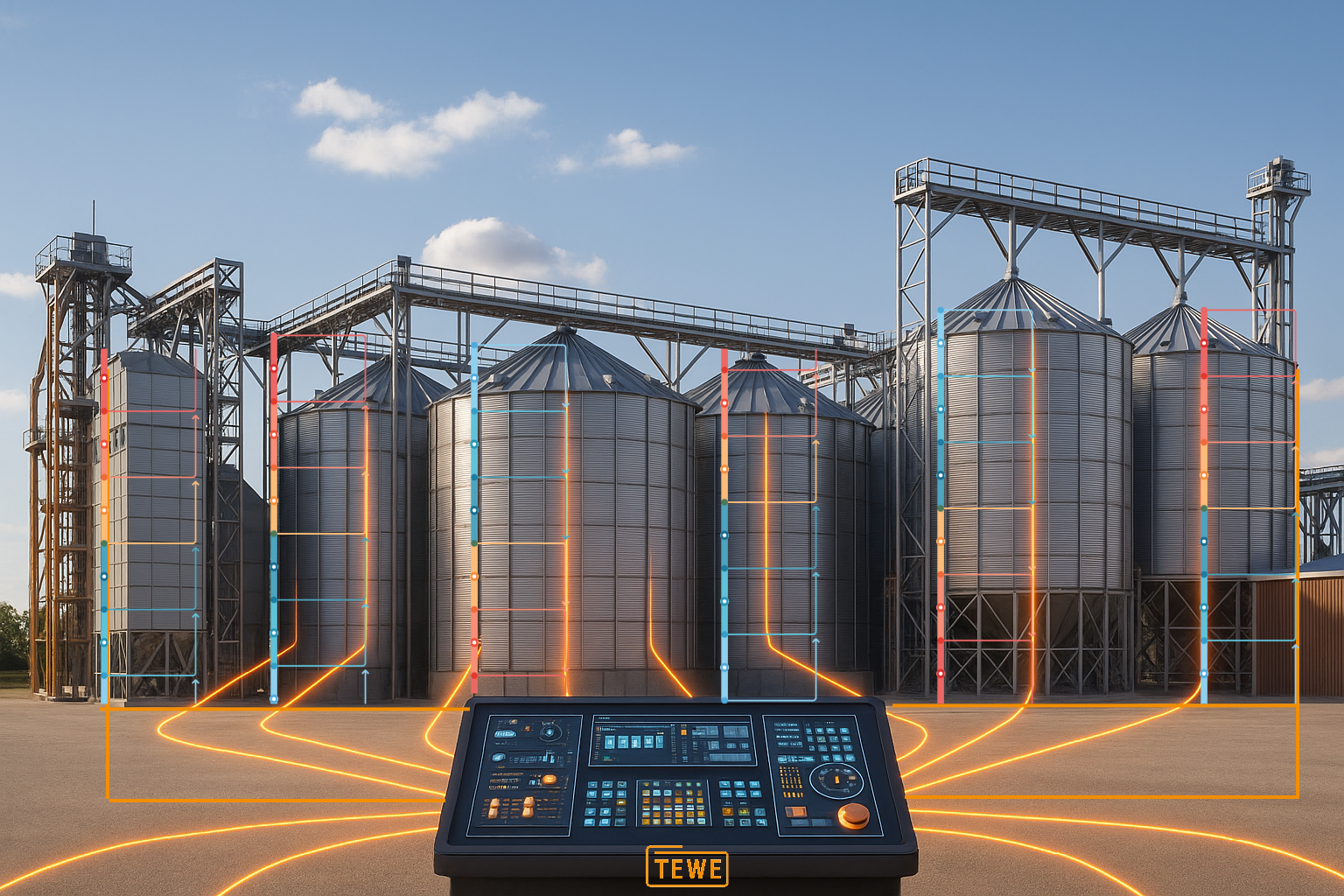 TEWE Control Systems – Customized Automation for Modern Livestock Farming Technician working on a control cabinet – TEWE automation technology for livestock feeding systemsImage